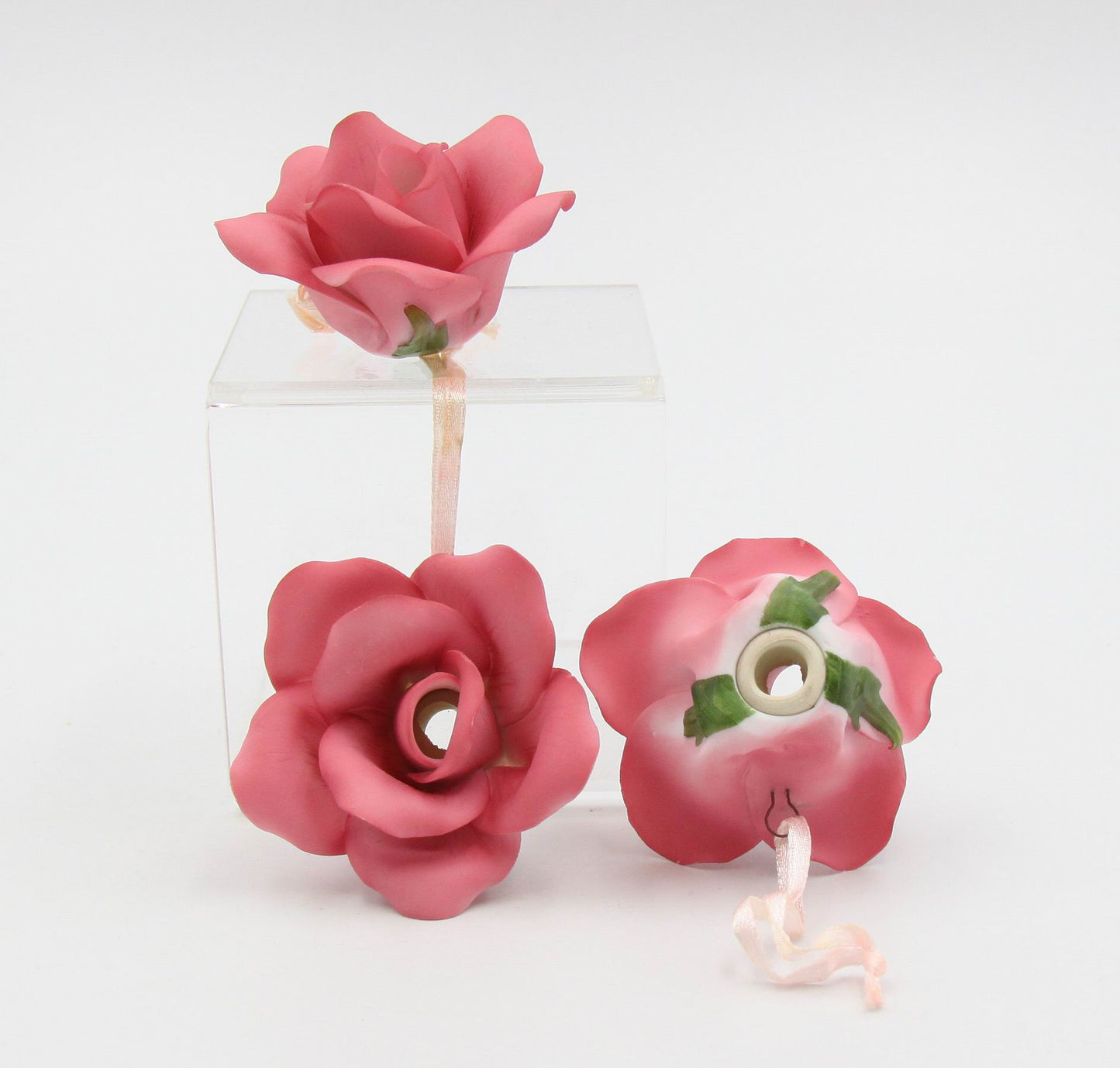 Ceramic Rose Flower Light Covers-Set of 3 Valentines Day Decor Wedding Decor Romantic Decor Gift for Her GIft for Mom