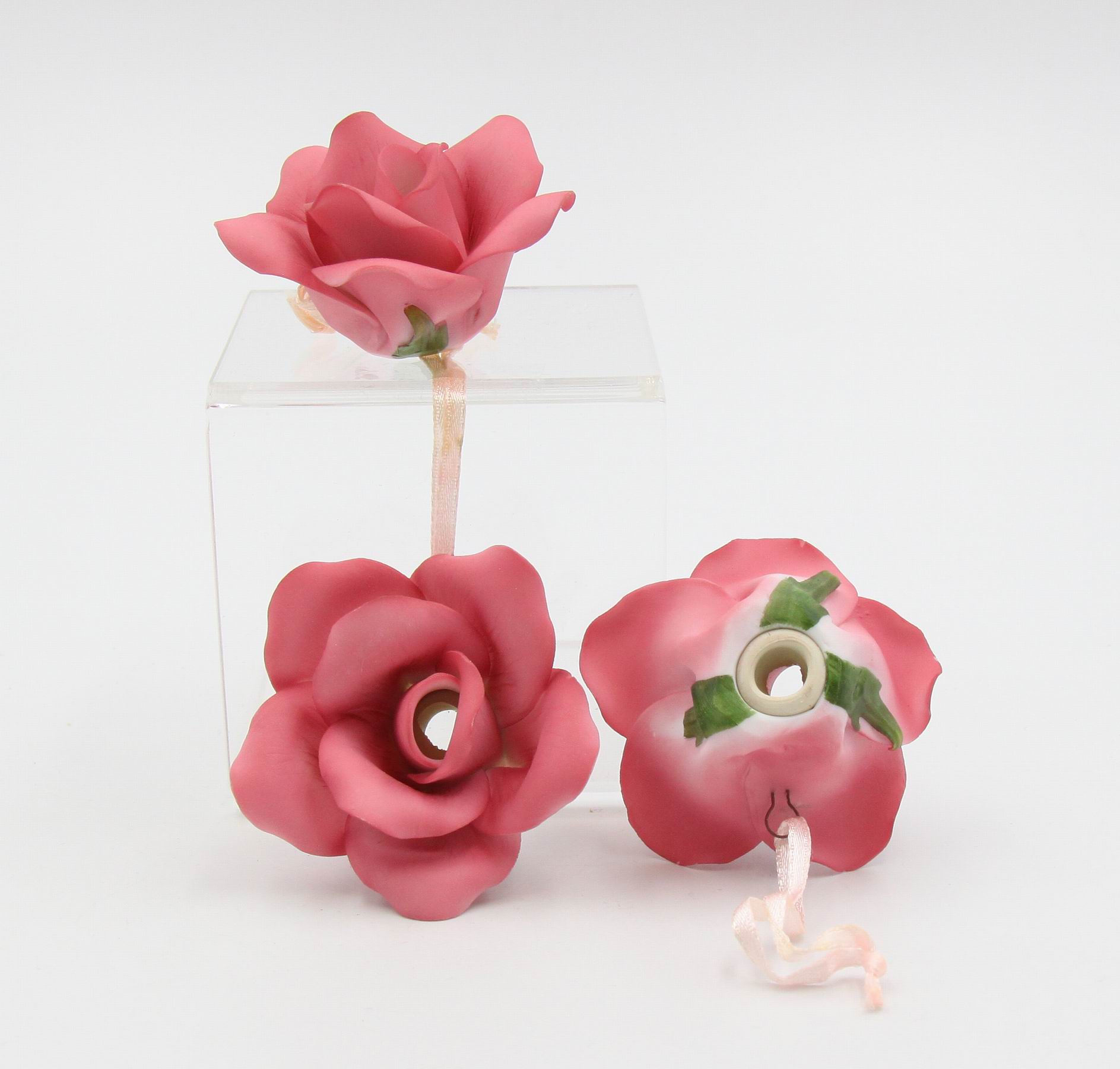 Ceramic Rose Flower Light Covers-Set of 3 Valentines Day Decor Wedding Decor Romantic Decor Gift for Her GIft for Mom