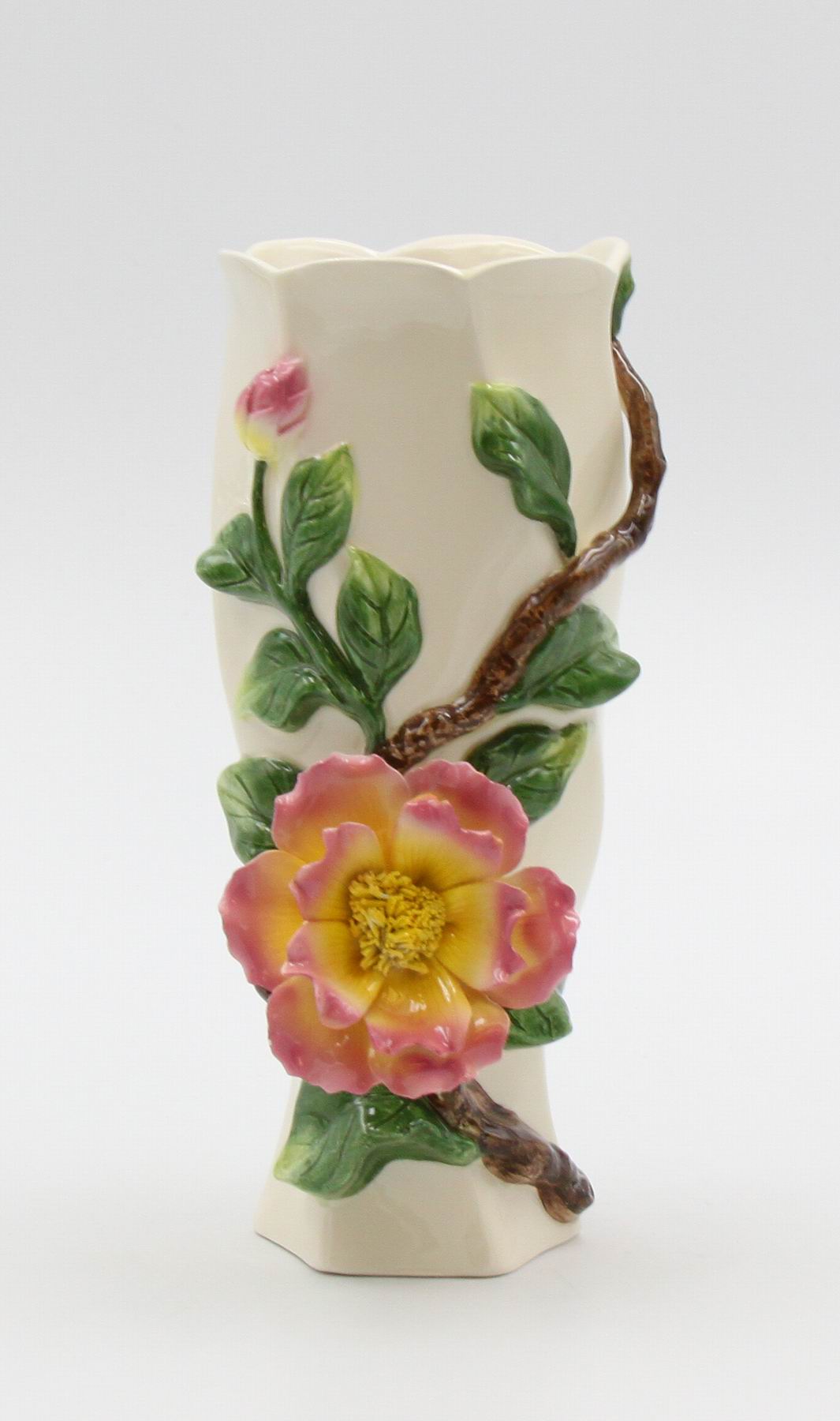 Ceramic Rose Flower Vase Home Decor Gift for Her Gift for Mom - vase