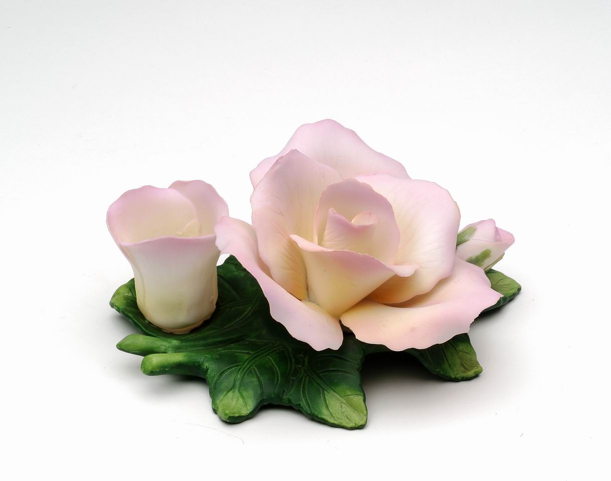 Ceramic Rose Flower with Bud Candle Holder Wedding Decor Romantic Dinner Decor Gift for Her Gift for Mom - Candle holder
