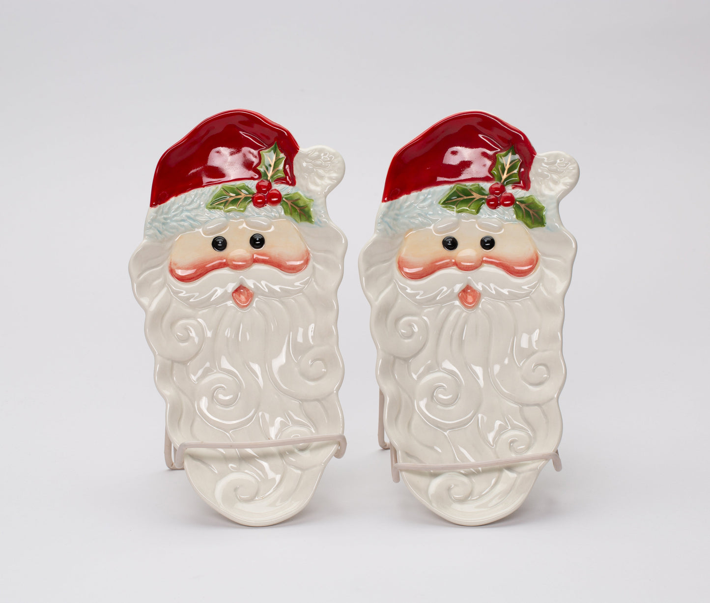 Ceramic Santa Candy Dish/Spoon Rest Set/2 Home Décor Gift for Her Gift for Mom Kitchen Décor Christmas Décor - Plates