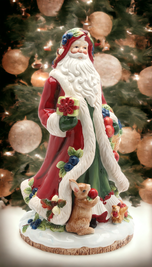 Ceramic Santa Figurine - Fruitful Holiday Collection Home Décor Gift for Her Gift for Mom Kitchen Décor Christmas Décor