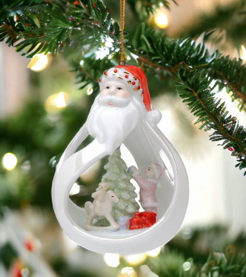 Ceramic Santa Ornament - Decorating Christmas Tree Home Décor Gift for Her Gift for Mom Kitchen Décor Christmas Décor