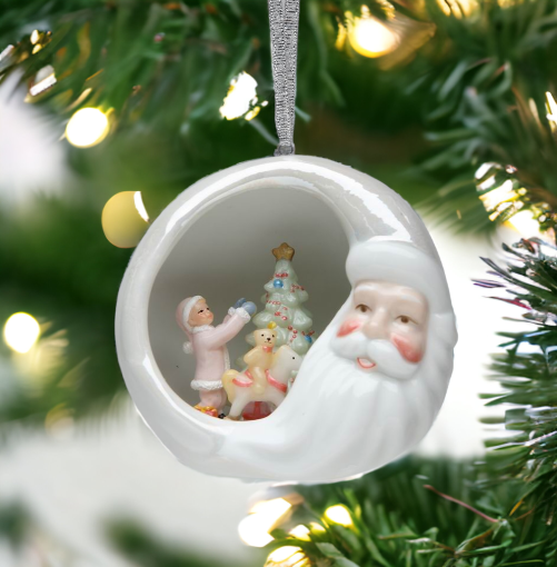 Ceramic Santa Ornament - Tree Decorating Home Décor Gift for Her Gift for Mom Kitchen Décor Christmas Décor - Holiday