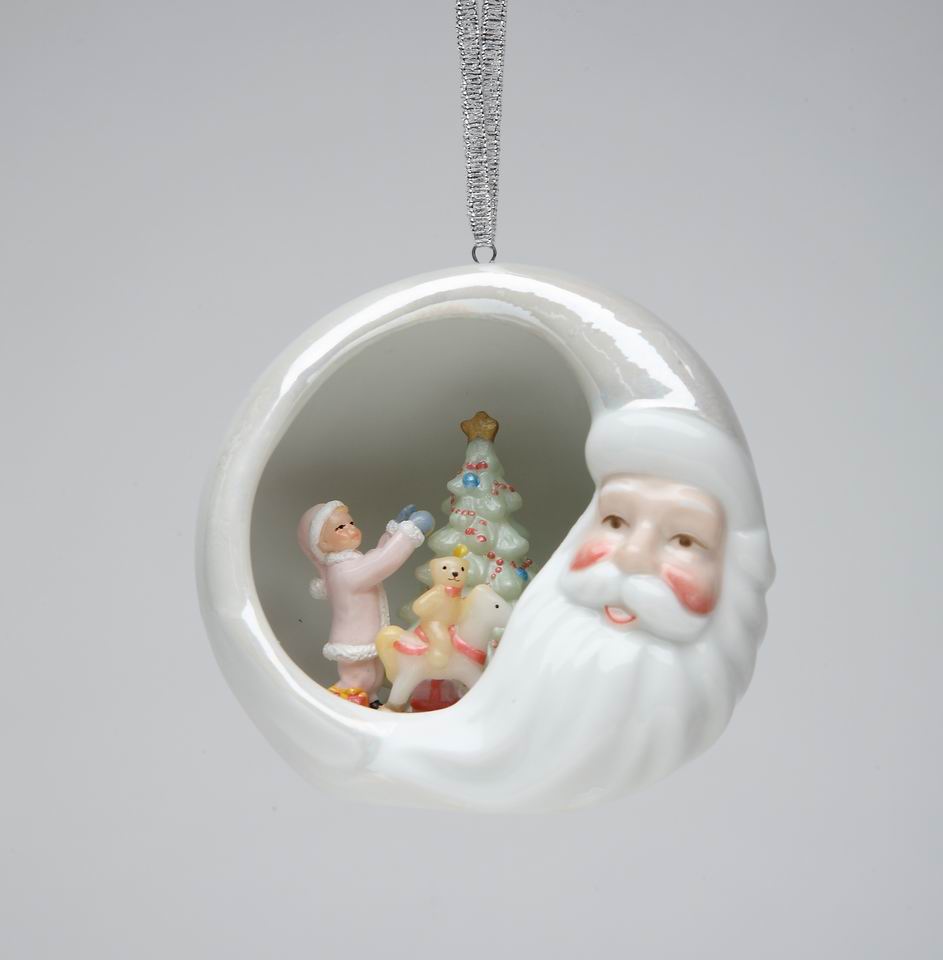 Ceramic Santa Ornament - Tree Decorating Home Décor Gift for Her Gift for Mom Kitchen Décor Christmas Décor - Holiday