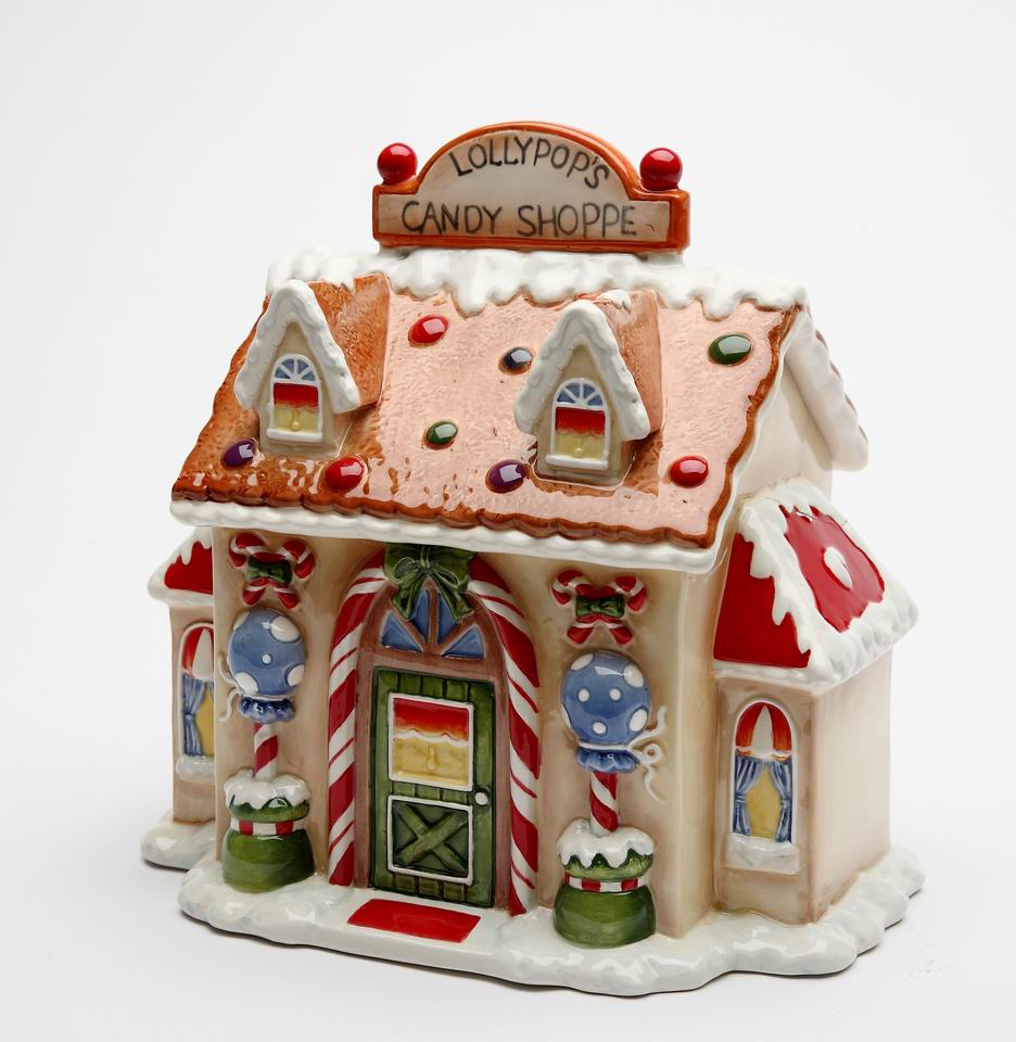 Ceramic Santa’s Candy Shop in a Jar Home Décor Gift for Her Gift for Mom Kitchen Décor Christmas Décor - CANDY JAR