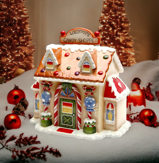 Ceramic Santa’s Candy Shop in a Jar Home Décor Gift for Her Gift for Mom Kitchen Décor Christmas Décor - CANDY JAR