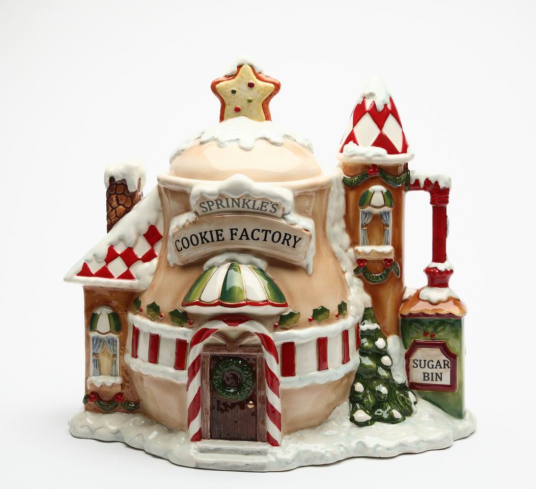 Ceramic Santa’s Village Cookie Jar Home Décor Gift for Her Gift for Mom Kitchen Décor Christmas Décor Cafe Decor