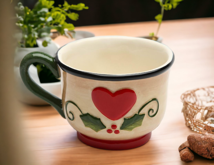 Ceramic Santa’s Village Set Of 4 Cups Home Décor Gift for Her Gift for Mom Kitchen Décor Christmas Décor - Mugs