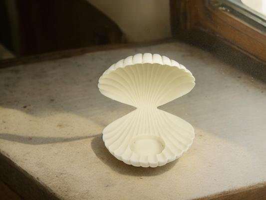 Ceramic Sea Shell Tealight Candle Holder Home Decor Bathroom Decor Gift for Her Gift for Mom - Candle holder