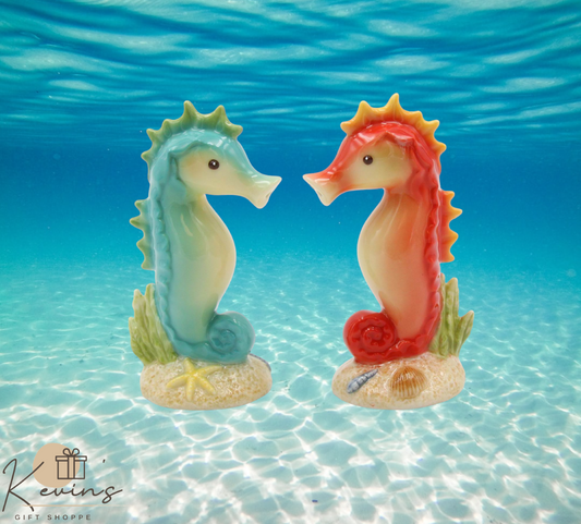 Ceramic Seahorse Salt And Pepper Shakers Home Décor Gift for Her Gift for Mom Kitchen Décor - Salt & Pepper Shakers