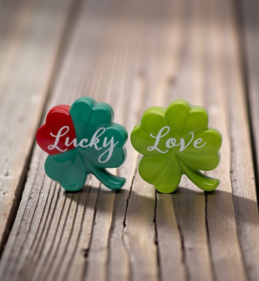 Ceramic Shamrock Lucky Love Salt and Pepper Shakers Saint Patrick’s Day Decor Irish Decor Gift for Her - Salt & Pepper