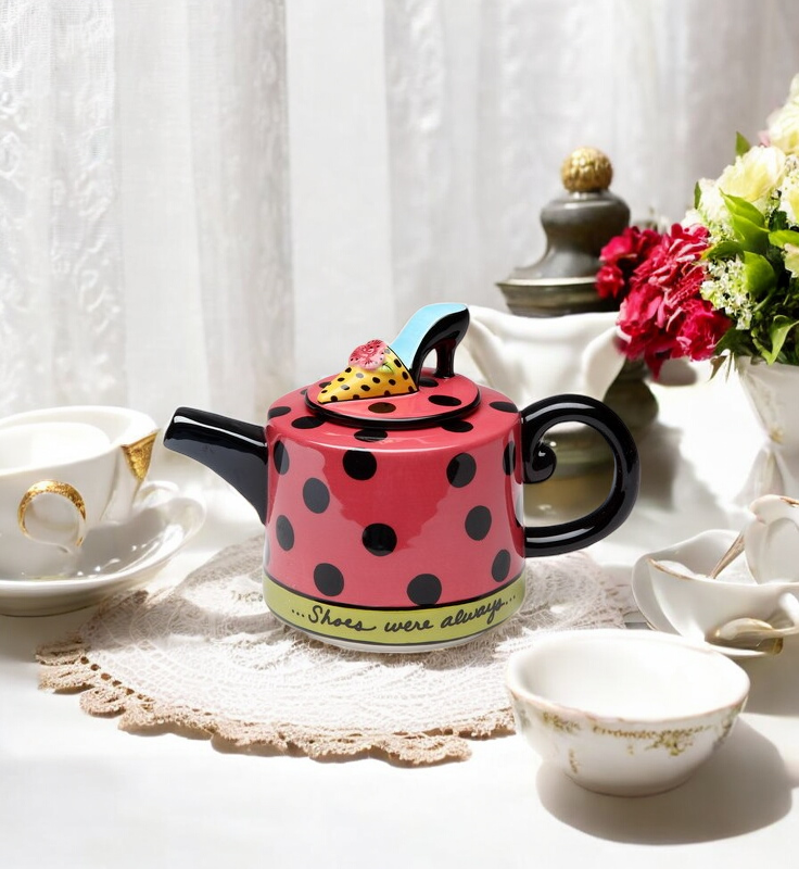 Ceramic Shoes On Her Mind Teapot Afternoon Tea Party Kitchen Decor Cafe Decor Gift for Her Shoe Lover Gift - teapot