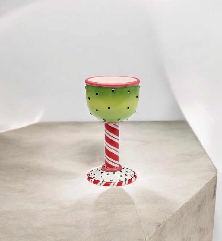 Ceramic Short Goblet Cups (Set Of 2) Christmas Decor - Mugs
