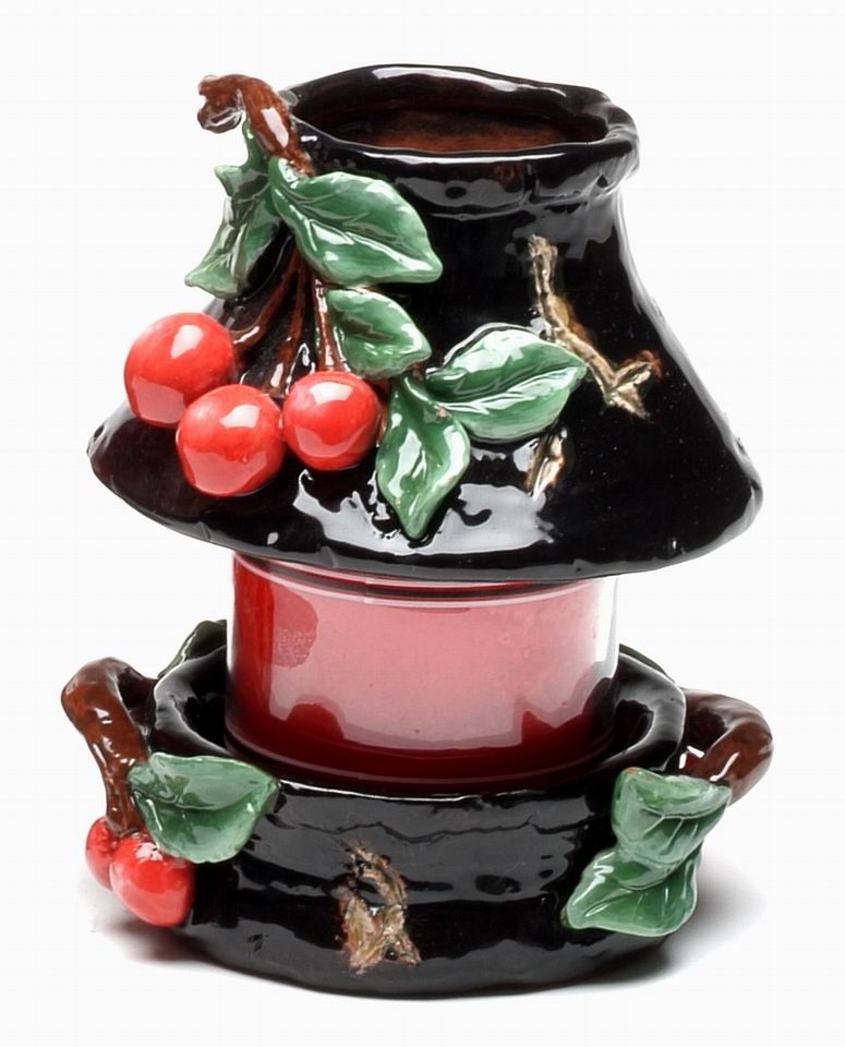 Ceramic Small Cherry Candle Holder (Candle NOT Included) Home Décor Gift for Her Gift for Mom Farmhouse Décor Nature