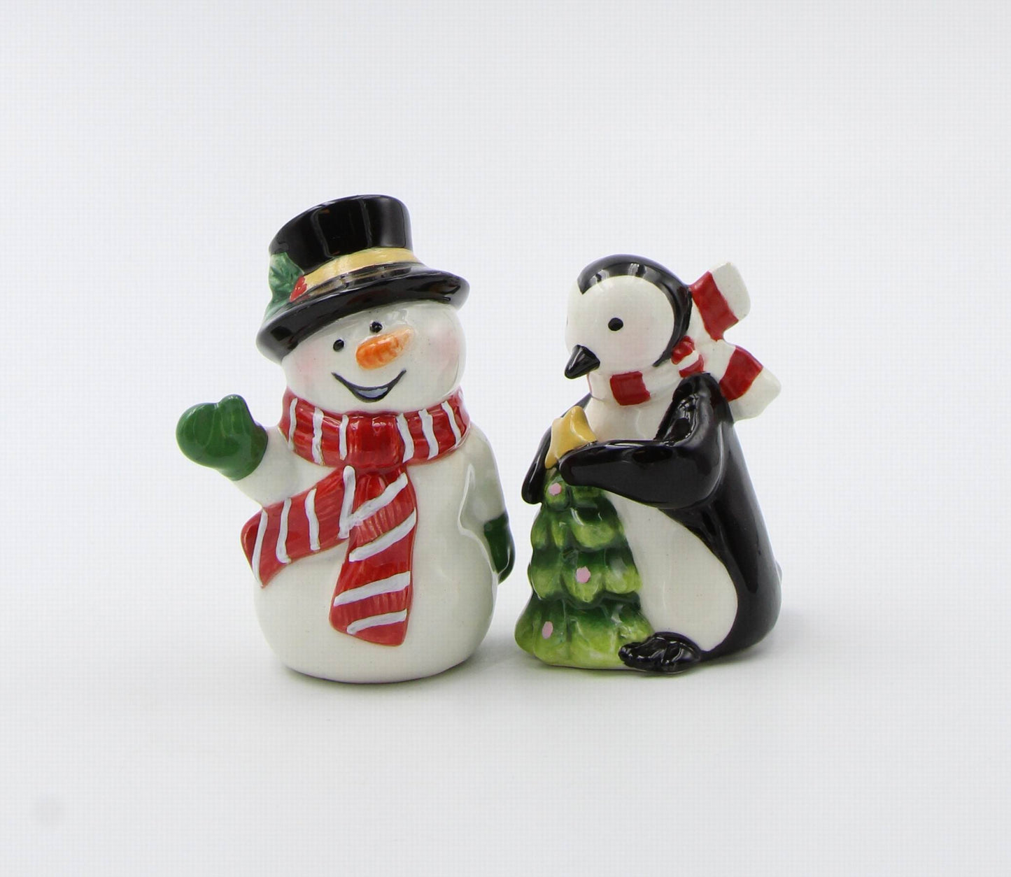 Ceramic Snowman and Penguin Ceramic Salt and Pepper Shakers Home Décor Gift for Her Gift for Mom Kitchen Décor