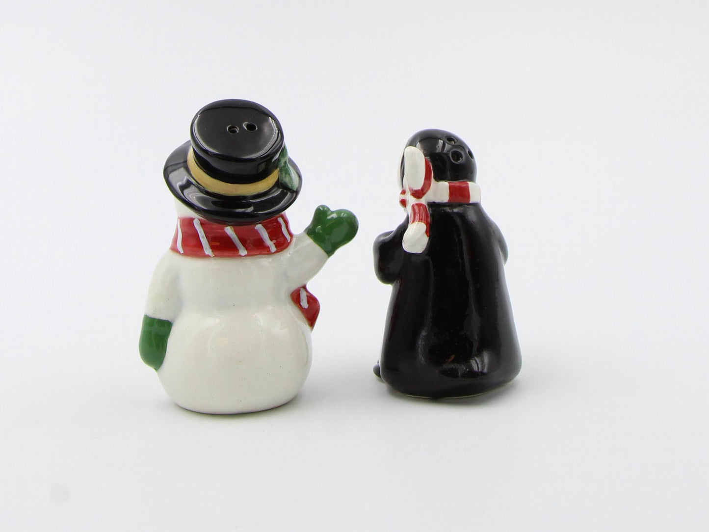 Ceramic Snowman and Penguin Ceramic Salt and Pepper Shakers Home Décor Gift for Her Gift for Mom Kitchen Décor