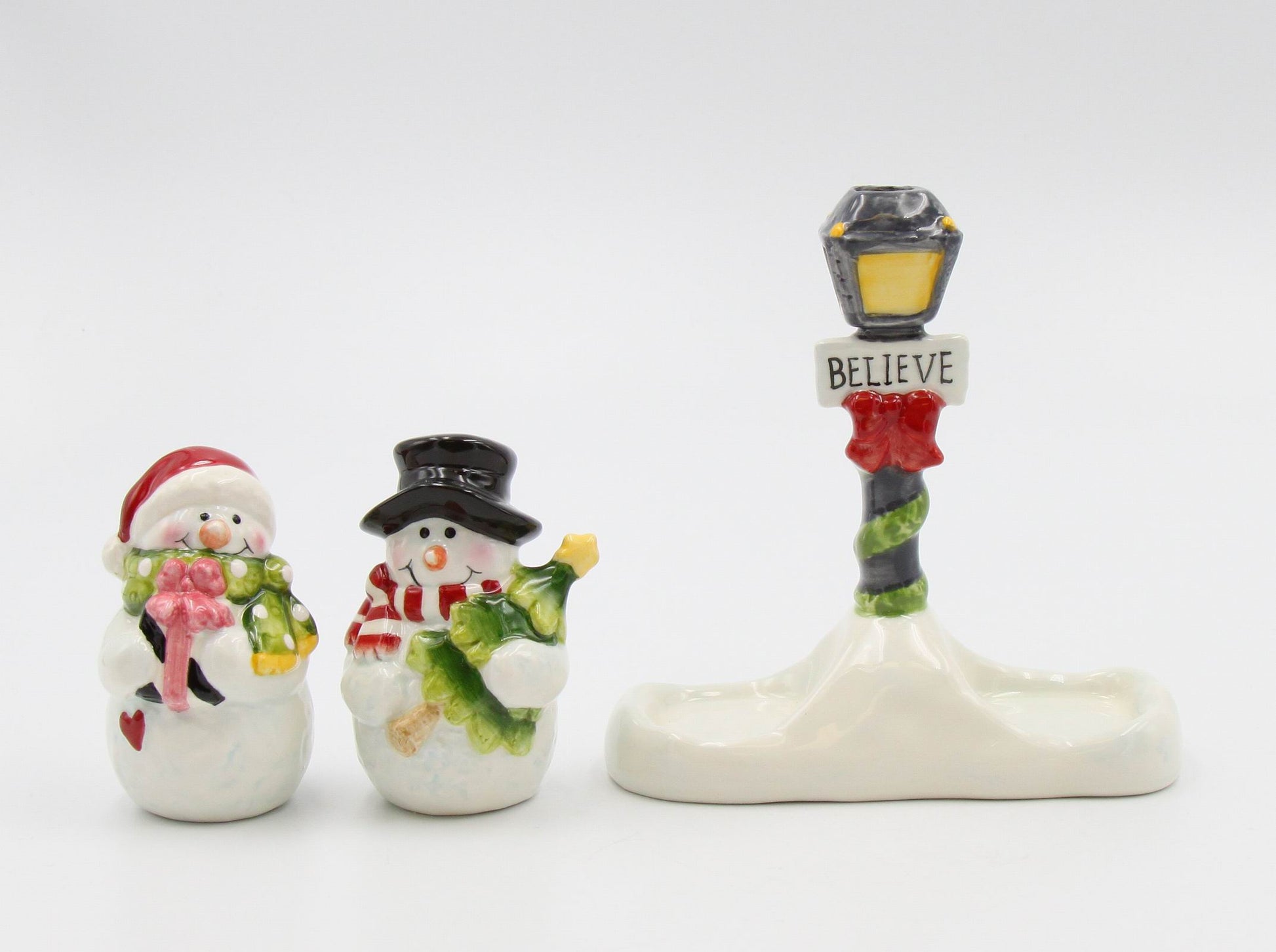 Ceramic Snowman Salt & Pepper And Toothpick Holder Home Décor Gift for Her Gift for Mom Kitchen Décor Christmas Décor