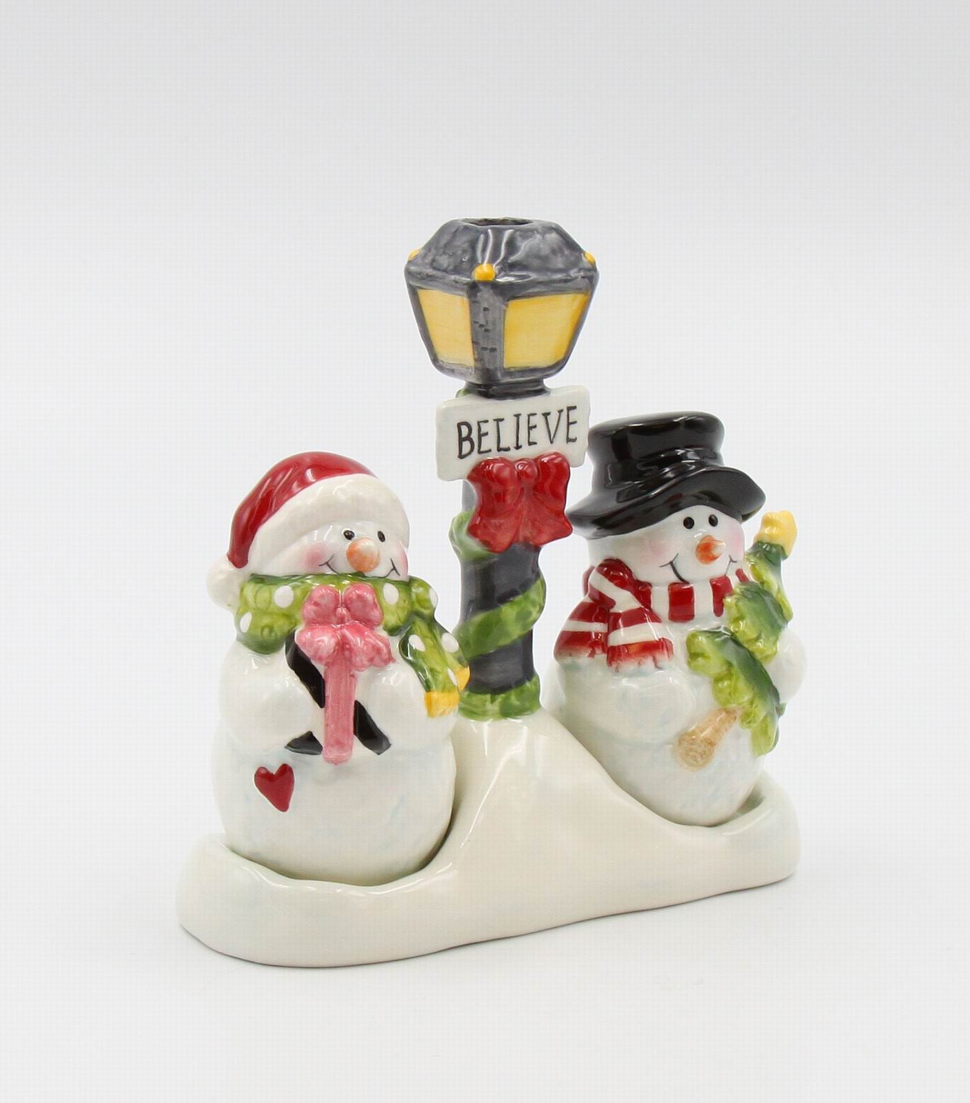 Ceramic Snowman Salt & Pepper And Toothpick Holder Home Décor Gift for Her Gift for Mom Kitchen Décor Christmas Décor