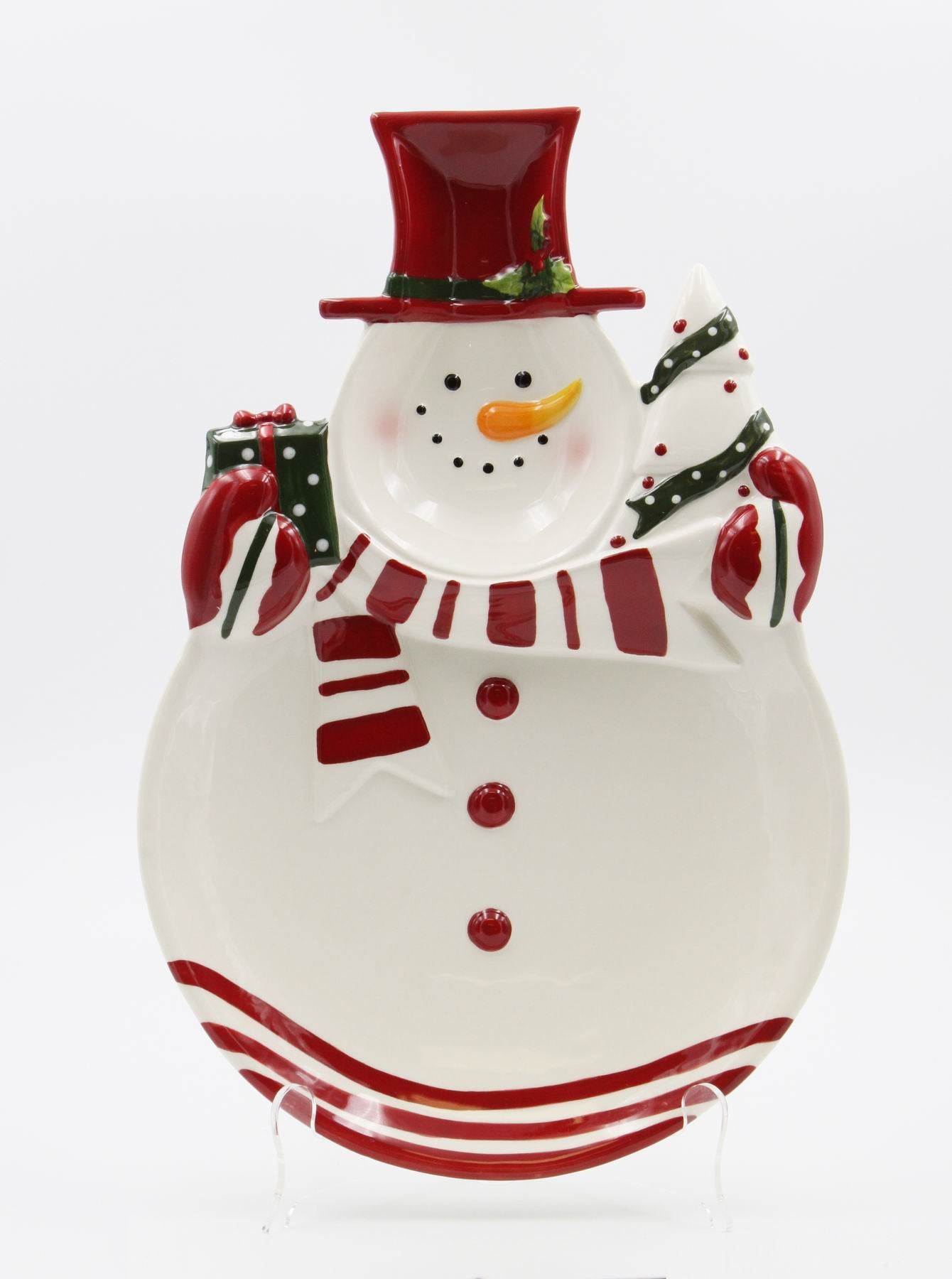 Ceramic Snowman Serving Plate Home Décor Gift for Her Gift for Mom Kitchen Décor Christmas Décor - Plates