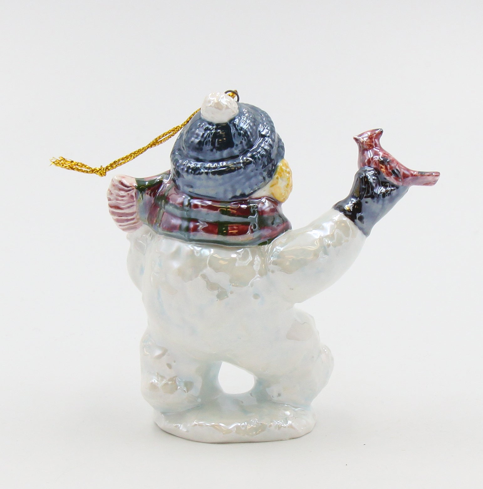 Ceramic Snowman with Bird and Birdhouse Ornament Home Décor Gift for Her Mom Christmas tree Décor - Ornament