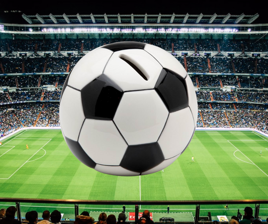 Ceramic Soccer Piggy Bank Home Décor Gift for Him Gift for Dad Gift for Son Kid’s Room Décor Game Room Decor - Piggy