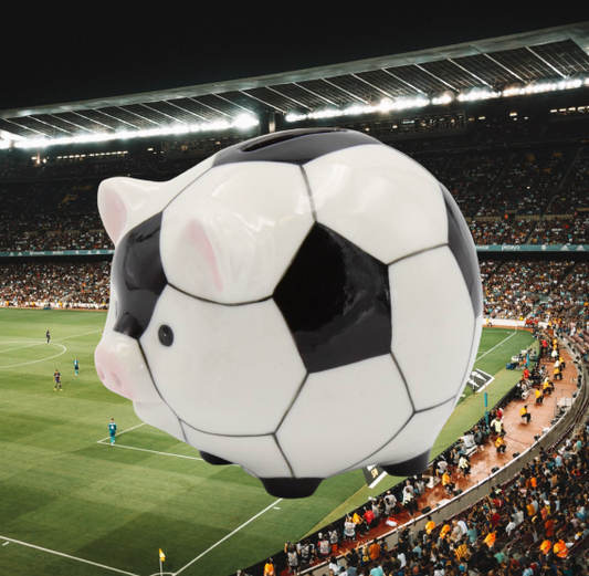 Ceramic Soccer Piggy Bank Home Décor Gift for Him Gift for Dad Gift for Son Kid’s Room Decor Game Room Decor - Piggy