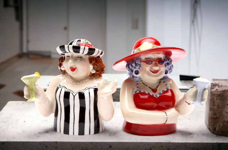 Ceramic Sophisticated Ladies at Happy Hour Salt and Pepper Shakers Home Décor Gift for Her Gift for Mom Kitchen Décor