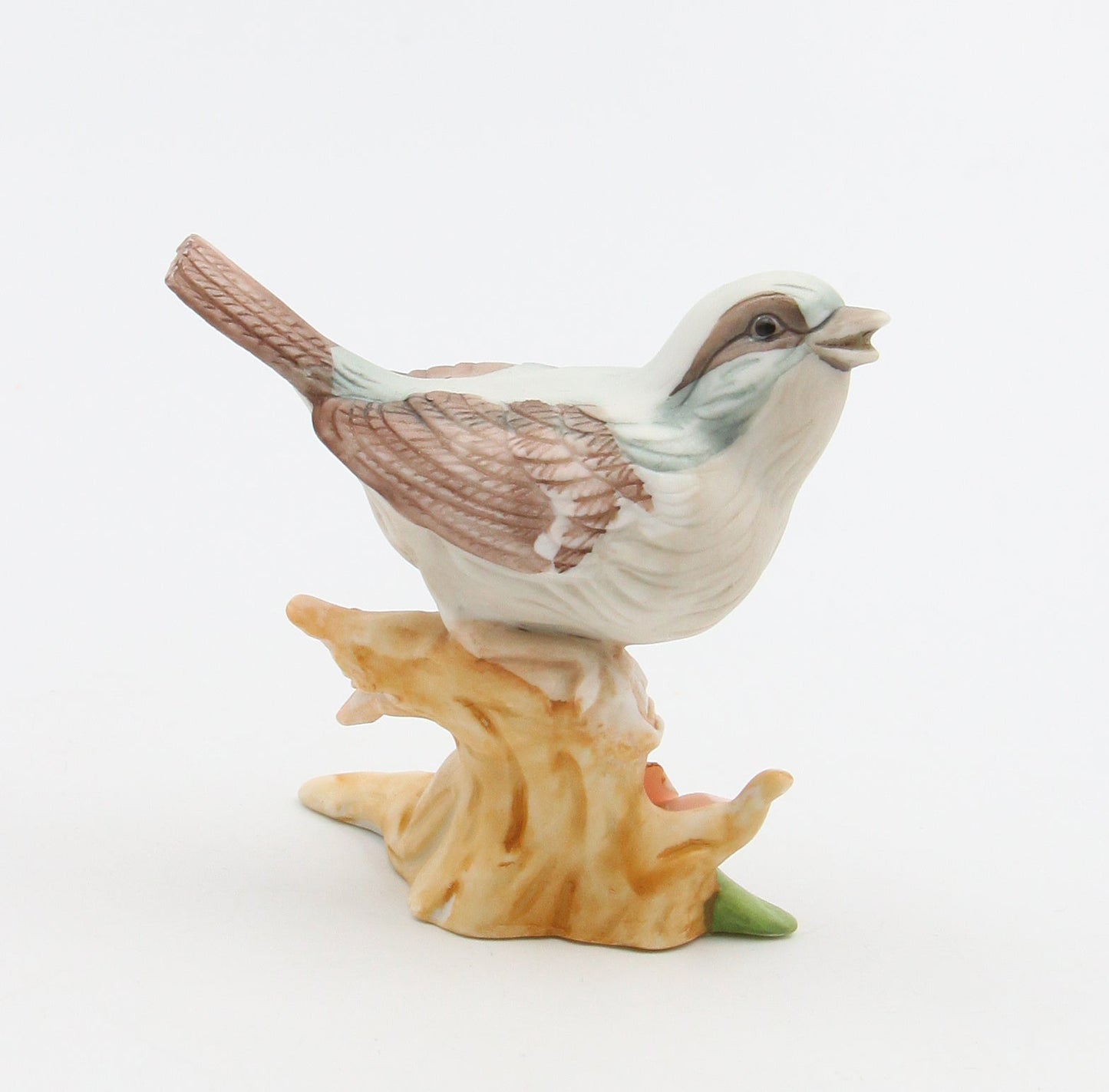 Ceramic Sparrow Bird with Flower Figurine Home Décor Gift for Her Gift for Mom Kitchen Décor Birdwatcher Gift Vintage