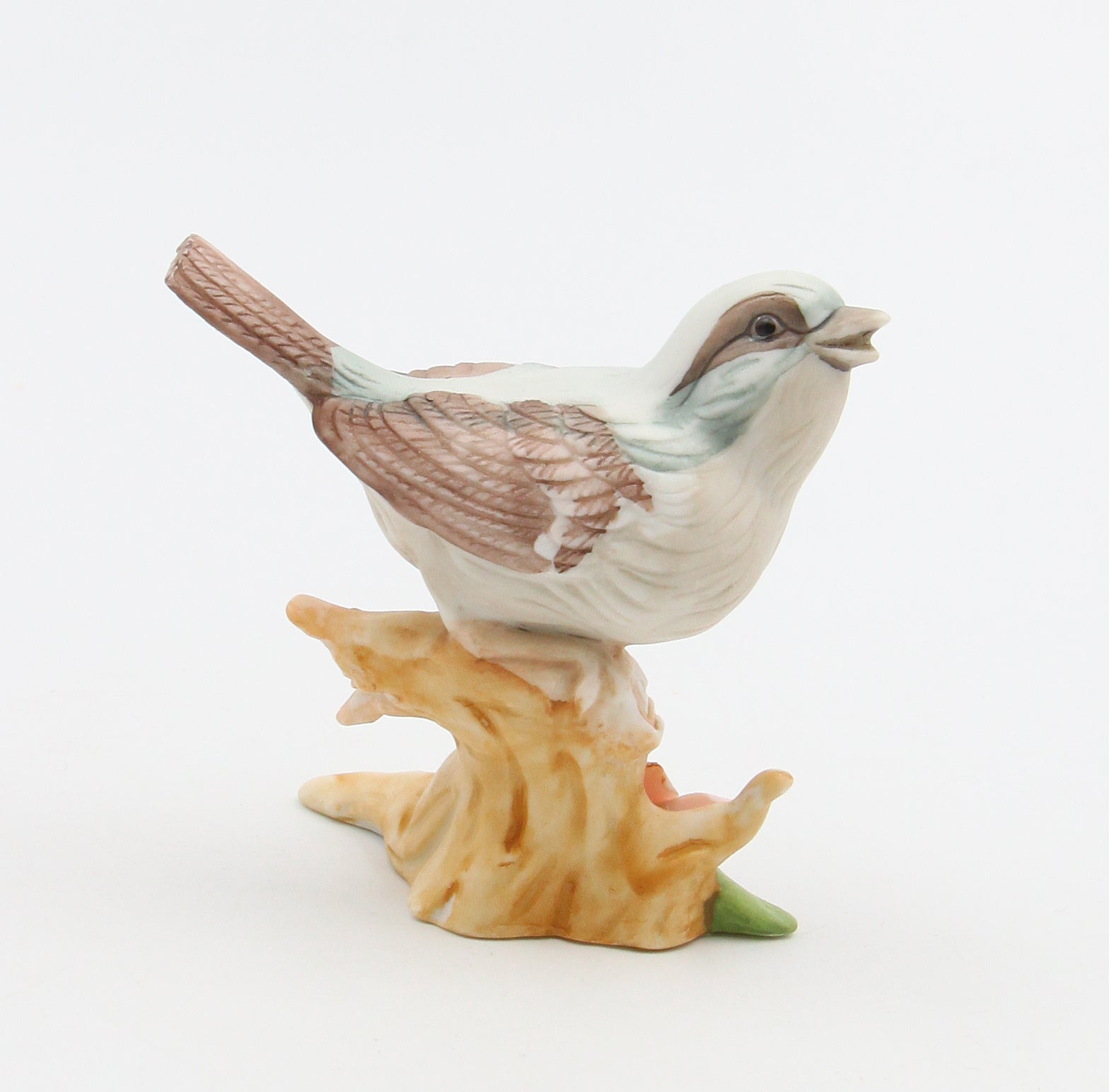 Ceramic Sparrow Bird with Flower Figurine Home Décor Gift for Her Gift for Mom Kitchen Décor Birdwatcher Gift Vintage