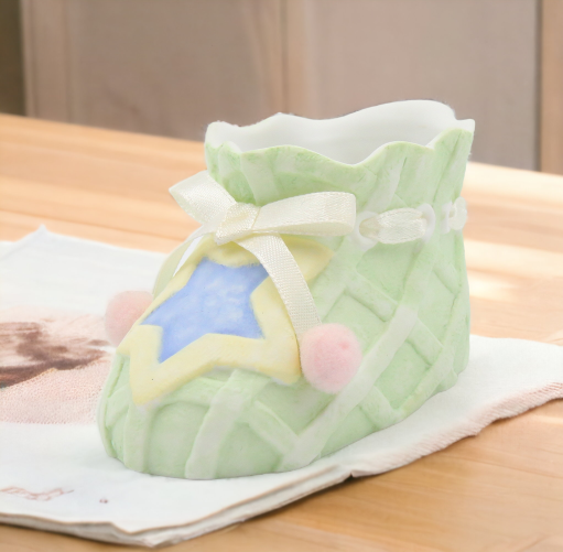 Ceramic Star Boy Bootie Figurine Home Décor Nursery Room Décor Baby Shower Gift - Figurine