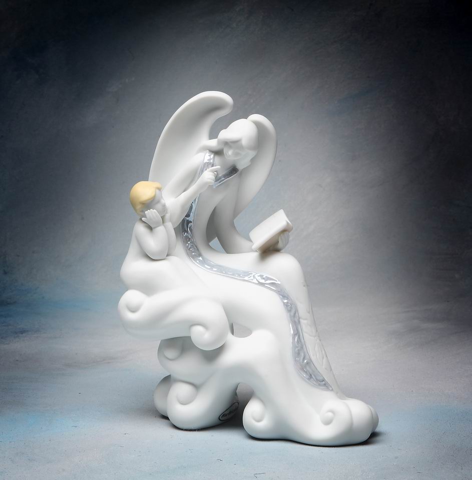 Ceramic Story Telling Angel Figurine Home Décor Religious Décor Religious Gift Church Décor Baptism Gift - Figurine