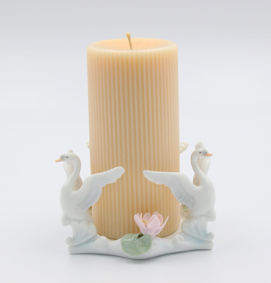 Ceramic Swan Pillar Candle Holder Wedding Décor or Gift Anniversary Décor or Gift Romantic Home Décor Vanity Decor
