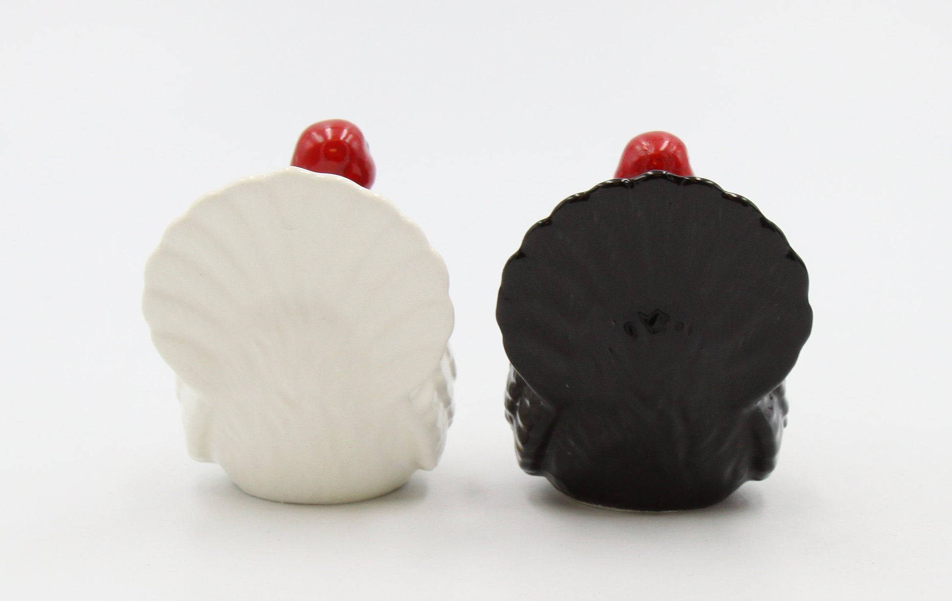 Ceramic Thanksgiving Small White & Black Turkey Salt And Pepper Shakers Home Décor Gift for Her Gift for Mom Kitchen