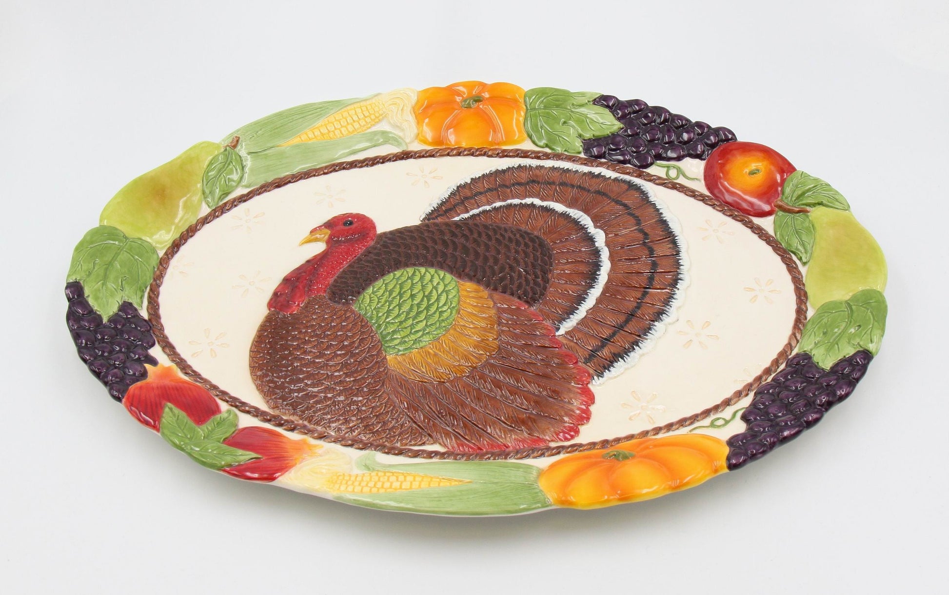 Ceramic Thanksgiving Turkey Platter Home Décor Gift for Her Gift for Mom Kitchen Décor Fall Décor Thanksgiving Décor