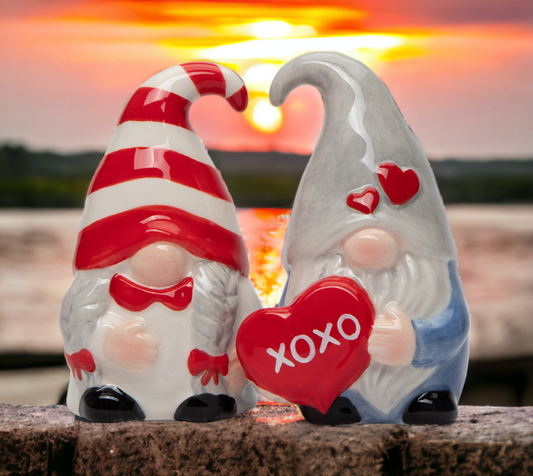 Ceramic Valentine Gnome Salt And Pepper Home Décor Gift for Her Gift for Mom Kitchen Décor Valentine’s Day Décor