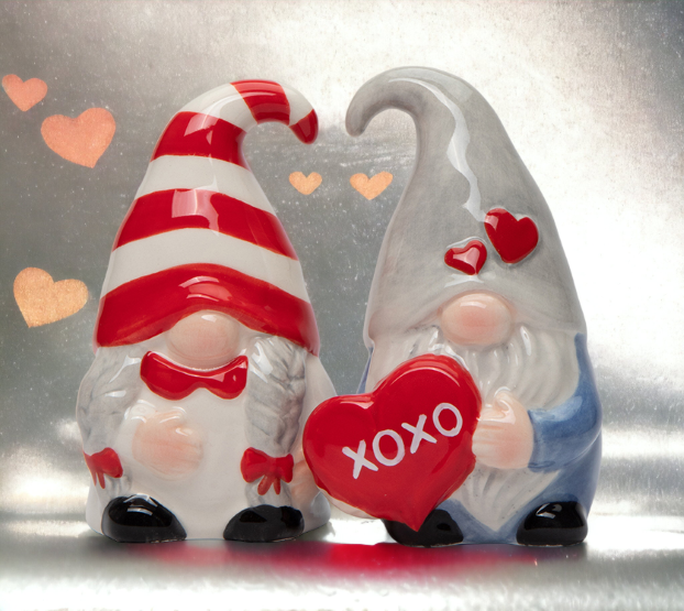 Ceramic Valentine Gnome Salt And Pepper Home Décor Gift for Her Gift for Mom Kitchen Décor Valentine’s Day Décor