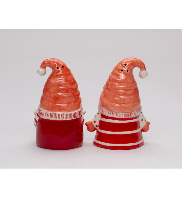 Ceramic Valentine Red Gnome Salt and Pepper Shakers Fairy Garden Decor Kitchen Decor Valentines Decor Gnome Collector