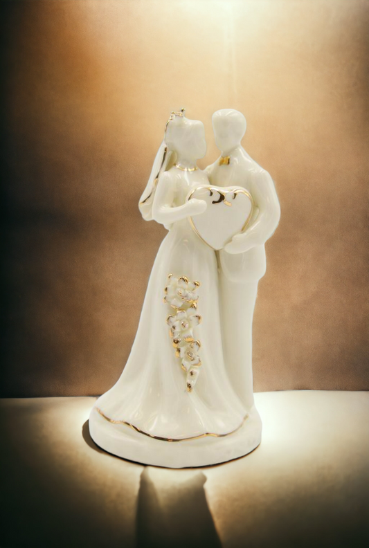Ceramic Wedding & Anniversary Couple Cake Topper Wedding Décor Wedding Gift Wedding Favor Anniversary Décor Anniversary