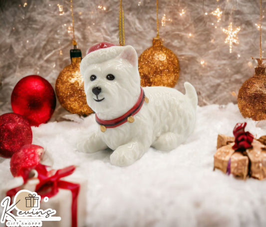 Ceramic West Terrier Dog Christmas Tree Ornament Home Décor Gift for Her Gift for Mom Kitchen Décor Dog Lover Gift Pet