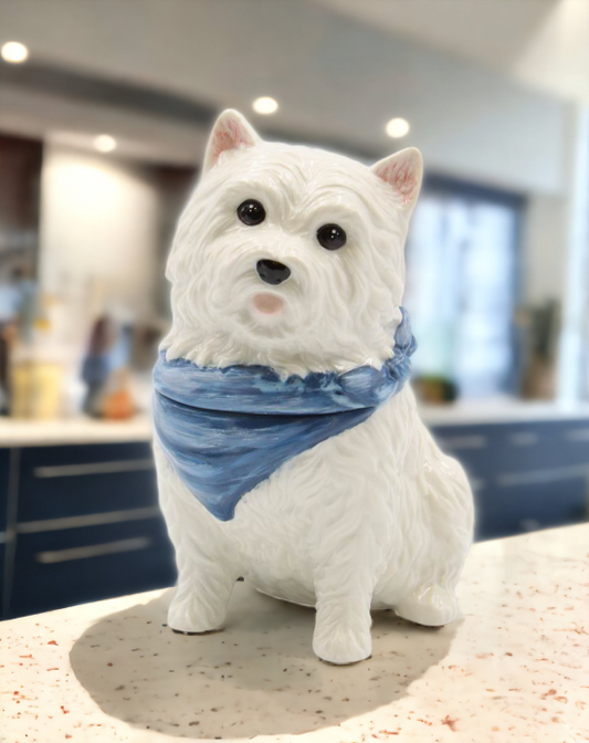 Ceramic West Terrier Dog Cookie Jar Home Décor Gift for Her Gift for Mom Kitchen Décor Dog Lover Gift - Cookie Jars