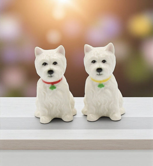 Ceramic Westie Dog Salt & Pepper Shakers Home Décor Gift for Her Gift for Mom Kitchen Décor Christmas Décor Gift