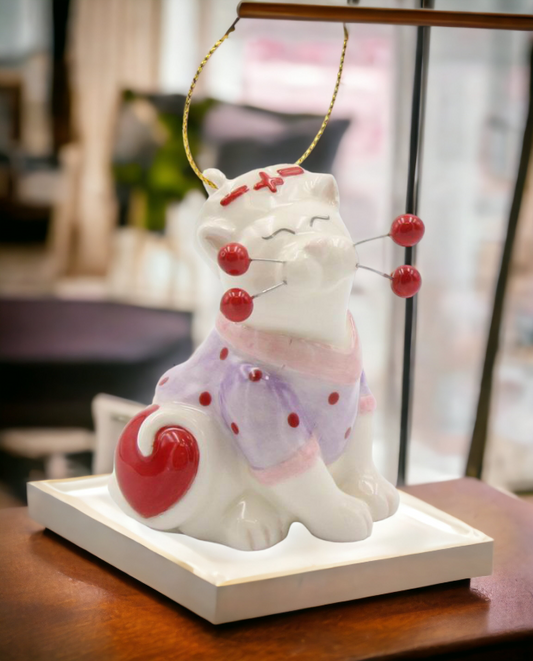 Ceramic Whisker Cat Nurse Ornament Home Décor Gift for Her Gift for Mom Kitchen Décor Cat Lovers Gift Gift for Nurse