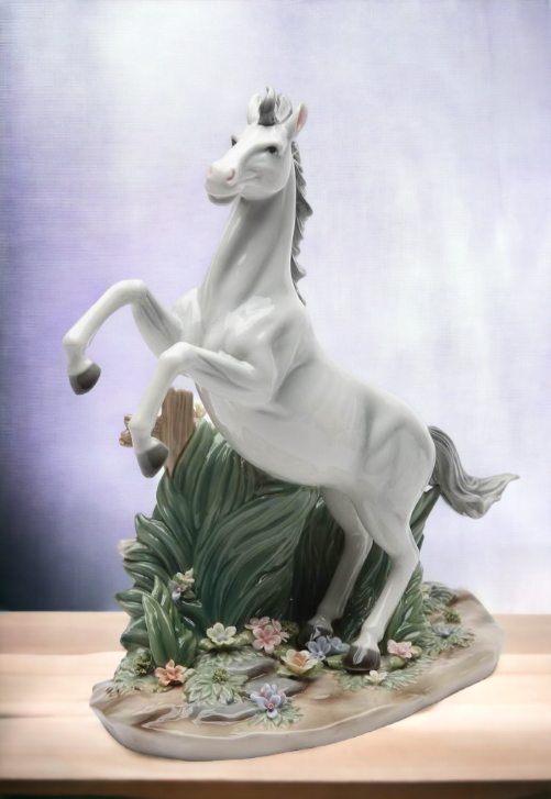Ceramic White Stallion Horse Figurine Home Décor Gift for Her Gift for Mom Farmhouse Décor Office Decor Horse Lover