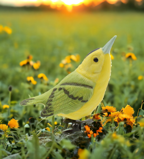 Ceramic Wilson Warbler Bird Clip-On Birdhouse Decor Home Decor Gift for Her Gift for Mom Birdwatcher Gift Vintage Decor