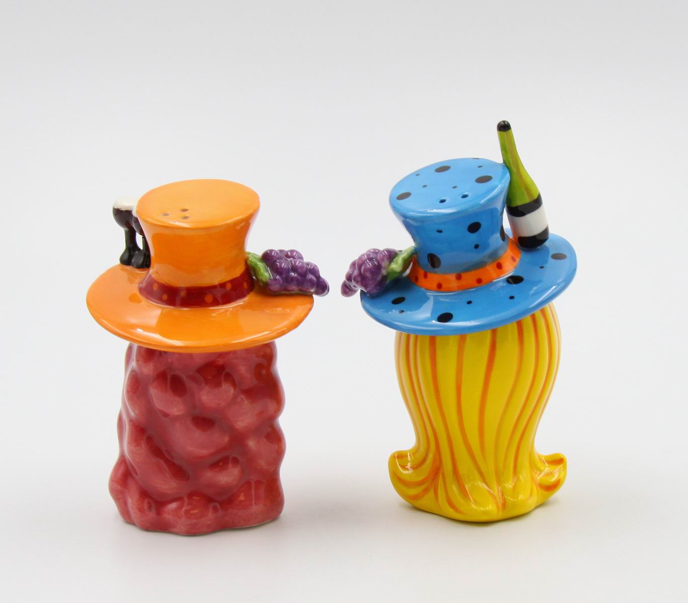Ceramic Wine Loving Ladies Salt and Pepper Shakers Home Décor Gift for Her or Mom Gift for Friend or Coworker Kitchen