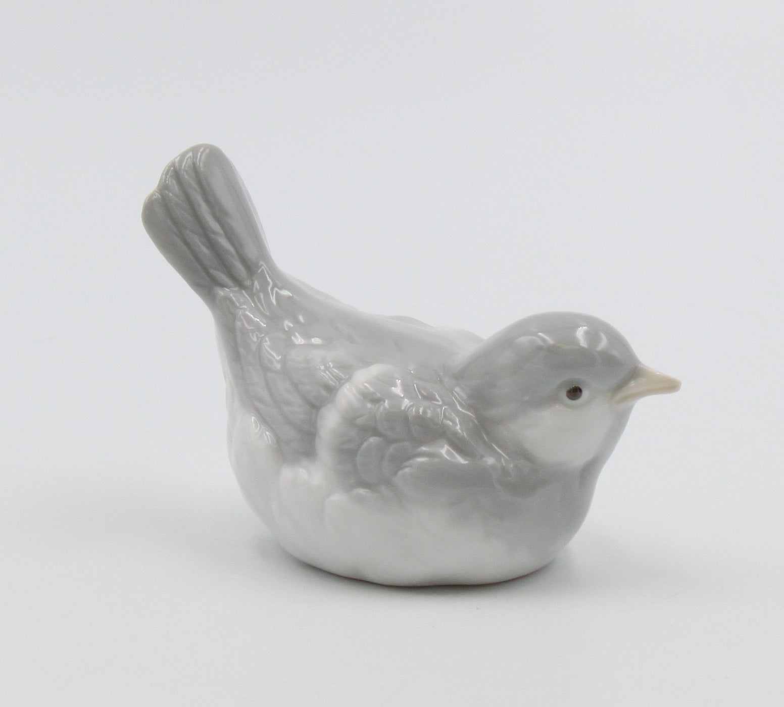 Ceramic Wings Closed Gray Bird Figurine Gift for Birdwatcher Gift for Her Gift for Mom Home Decor