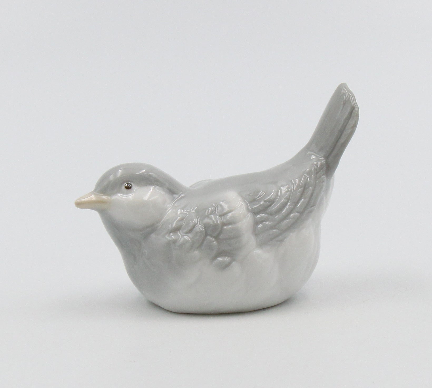 Ceramic Wings Closed Gray Bird Figurine Gift for Birdwatcher Gift for Her Gift for Mom Home Decor