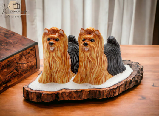 Ceramic Yorkshire Terrier Dogs Salt & Pepper Shakers Home Décor Gift for Her Gift for Mom Kitchen Décor Gift for Dog