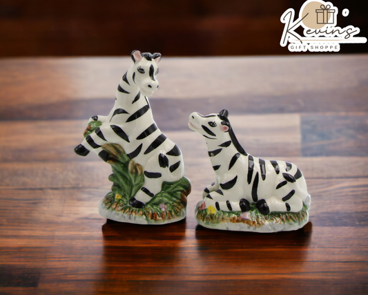 Ceramic Zebra Salt And Pepper Shakers Home Décor Gift for Her Gift for Mom Kitchen Décor - Salt & Pepper Shakers